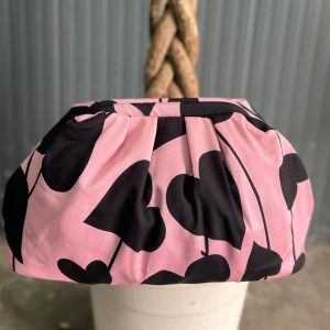 Borsa Clutch Donna in Tessuto Rasato con Tracolla a Catena