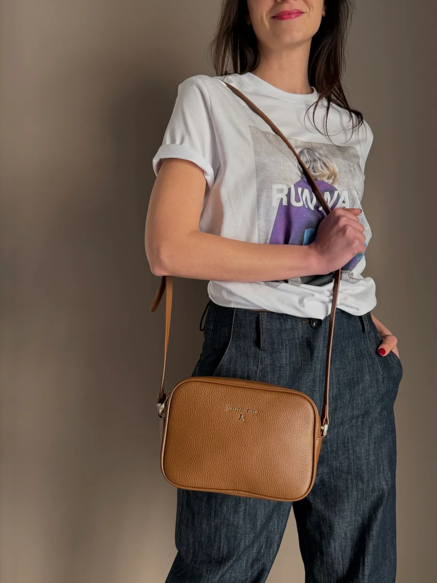 Borsa Tracolla in pelle martellata nera - immagine 7