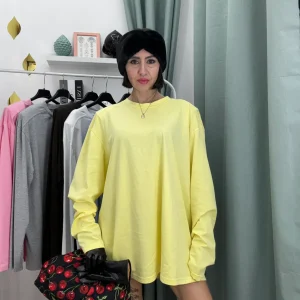 Maglia Longsleeve Donna Just West in Cotone 100% con Spalline Strutturate