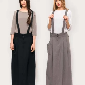 Gonna antideco con bretelle Blanche