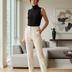 Maglia dolcevita smanicata