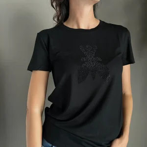 T-shirt in viscosa Patrizia Pepe nera