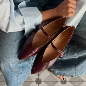 Scarpa bassa Mary Jane bordeaux