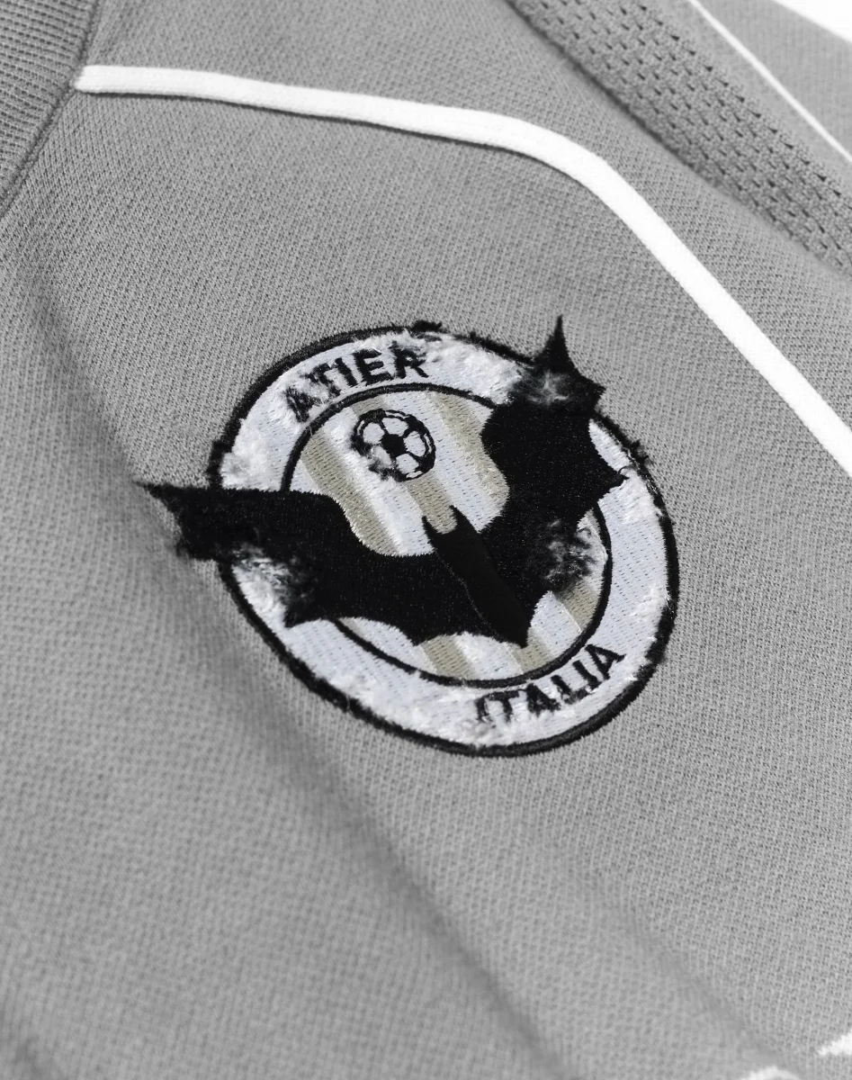 Maglia "Soccer" jacquard con ricami destroyed in 100% cotone - immagine 7