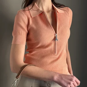 Polo in maglia a costine