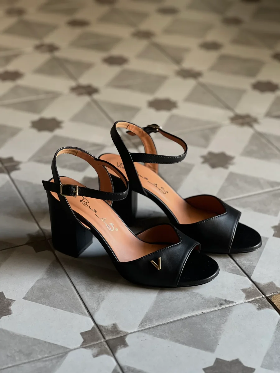 Sandalo in pelle Via Roma 15 nero - immagine 7