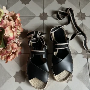 Sandalo espadrillas in pelle