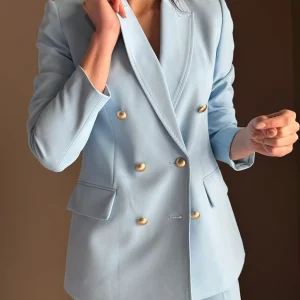 Blazer doppiopetto con bottone oro