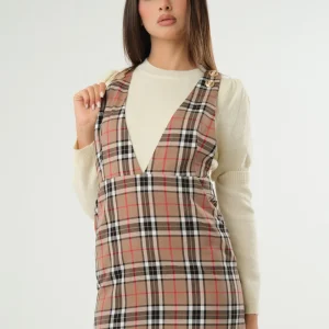 Abito smanicato tartan