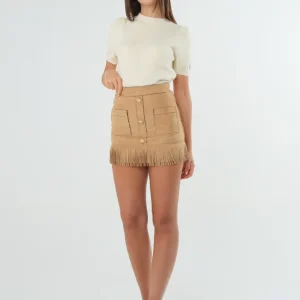 Gonna mini in camoscio