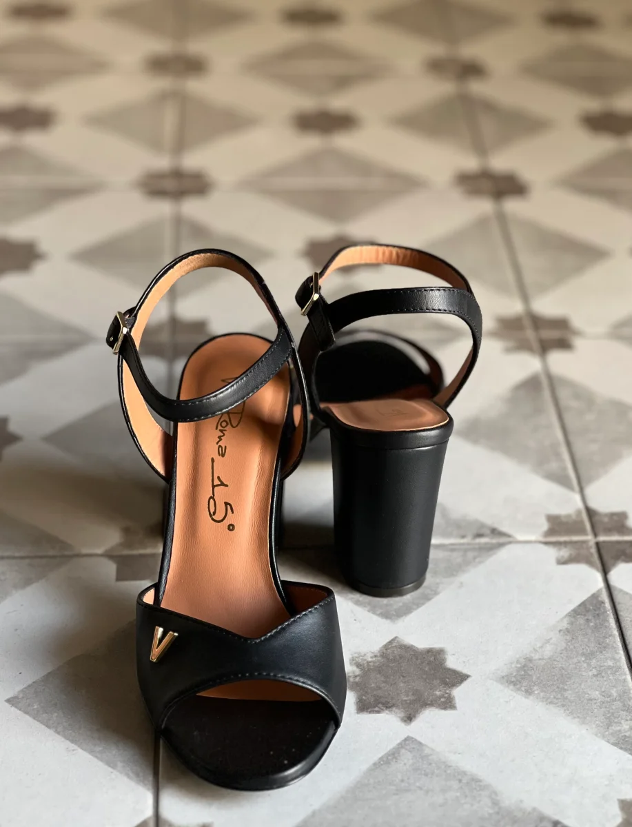 Sandalo in pelle Via Roma 15 nero - immagine 6