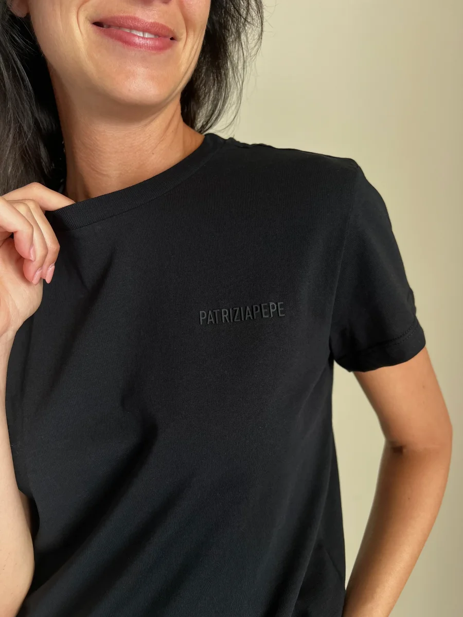 T-shirt in Jersey manica corta nera - immagine 2
