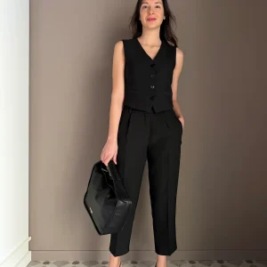 Pantalone cropped in crepe