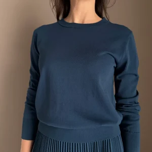Maglia girocollo in cotone Lagon Blu