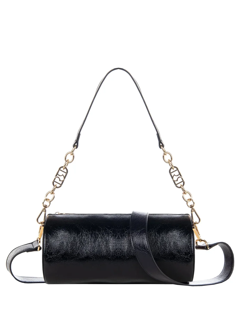 Borsa Cilindro Effetto Invecchiato con Tracolle Intercambiabili - immagine 8