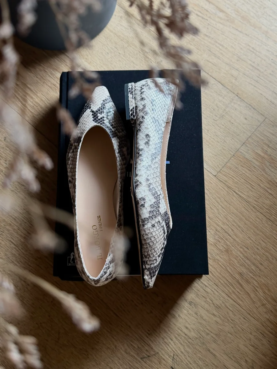 Ballerina flat in pelle stampa pitone - immagine 5