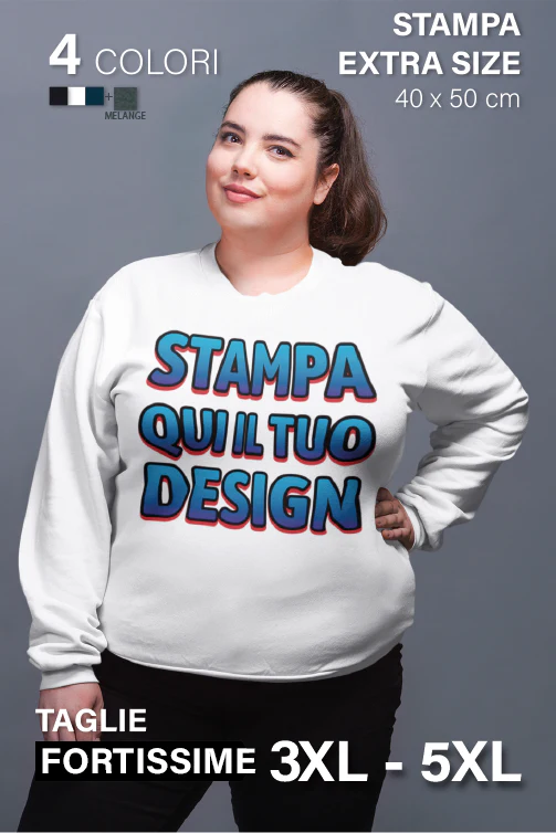 Felpa Taglie Forti con Stampa EXTRA SIZE - immagine 2