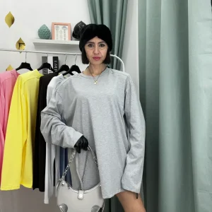 Maglia Longsleeve Donna Just West in Cotone 100% con Spalline Strutturate