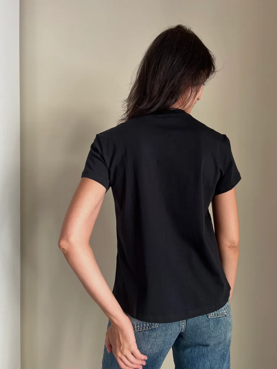 T-shirt in Jersey manica corta nera - immagine 4