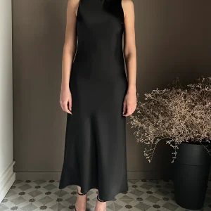 Abito midi in raso lucido