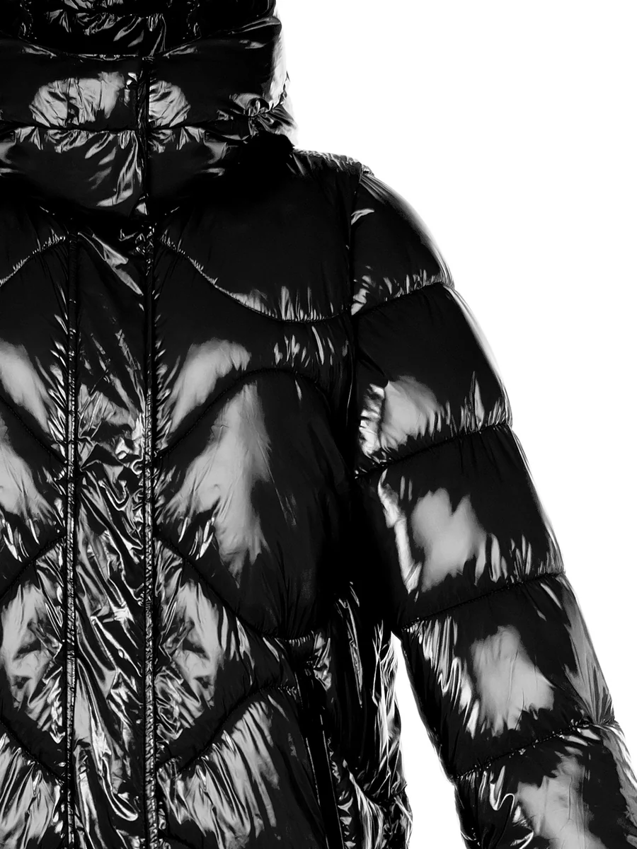 Piumino Lungo Lucido con Cappuccio Rimovibile Made in Italy - immagine 8