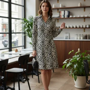 Abito Incrocio con Anello Fantasia Animalier