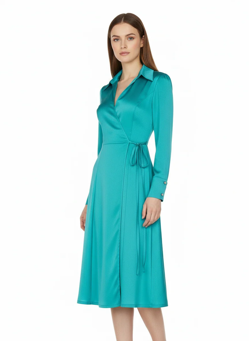 Abito Chemisier a Portafoglio in Raso - immagine 7