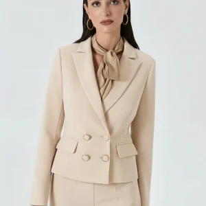 Giacca Doppiopetto in Tessuto Tecnico