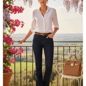 Jeans Flared Lavaggio Uniforme