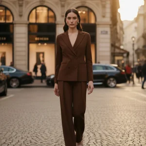 Giacca Doppiopetto in Scuba Mano Crepe