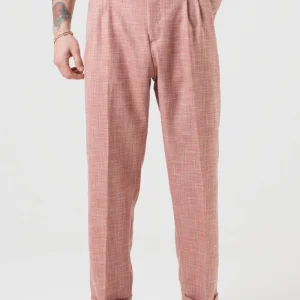 Pantalone Fondo Ampio con Passanti  Melangiato Aragosta