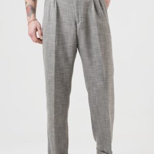 Pantalone Fondo Ampio con Passanti  Melangiato Menta