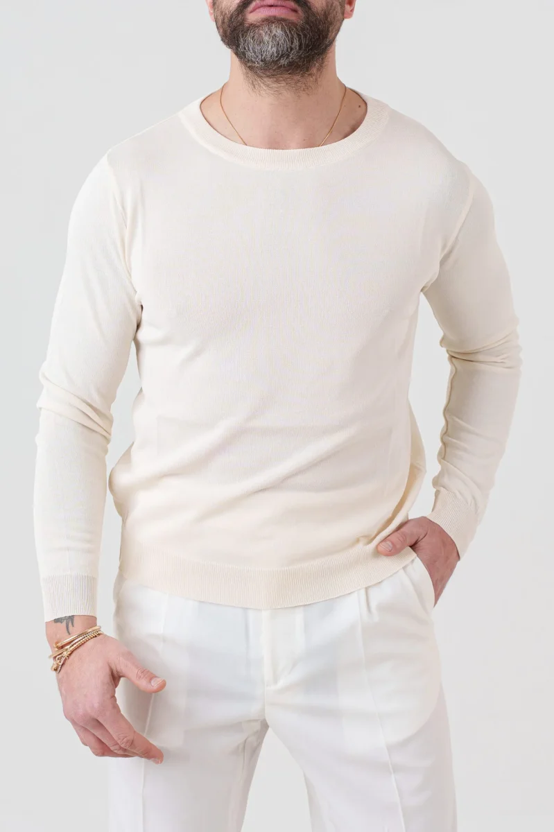 Shirt Manica Lunga in Viscosa Avorio