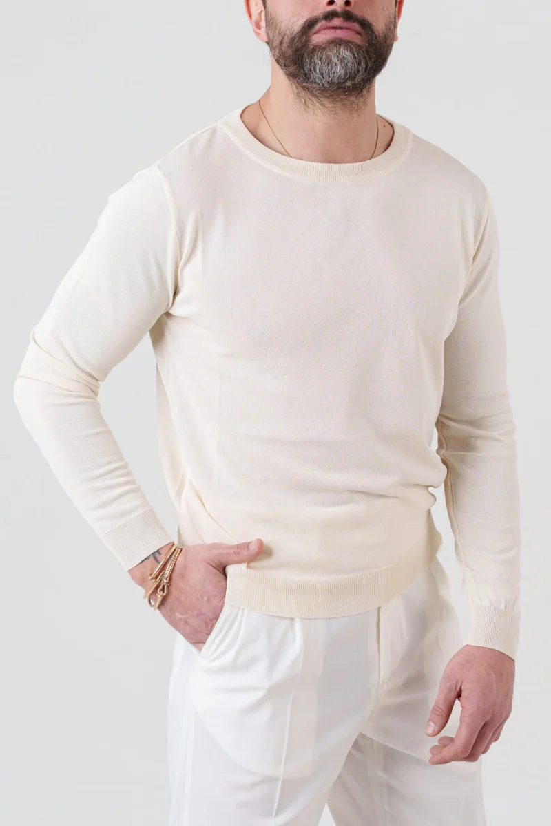 Shirt Manica Lunga in Viscosa Avorio - immagine 3