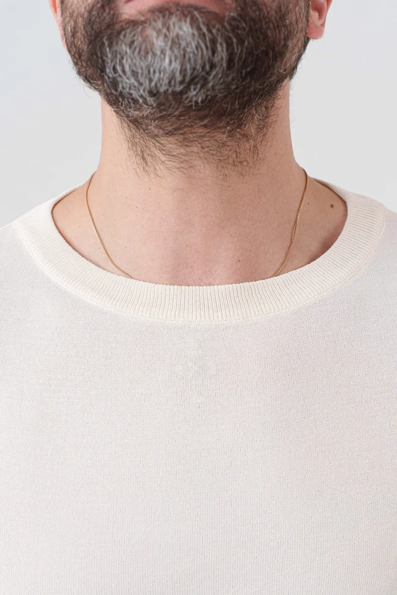 Shirt Manica Lunga in Viscosa Avorio - immagine 5