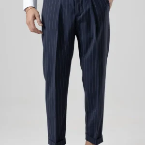 Pantalone Biforcato Blu Riga Verde Riva