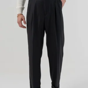 Pantalone Fondo Ampio e Fibbie Laterali Nero Solaro Las Vegas