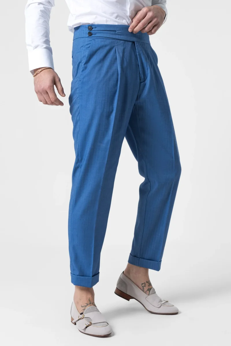 Pantalone Biforcato Solaro Azzurro Porto Cervo - immagine 2