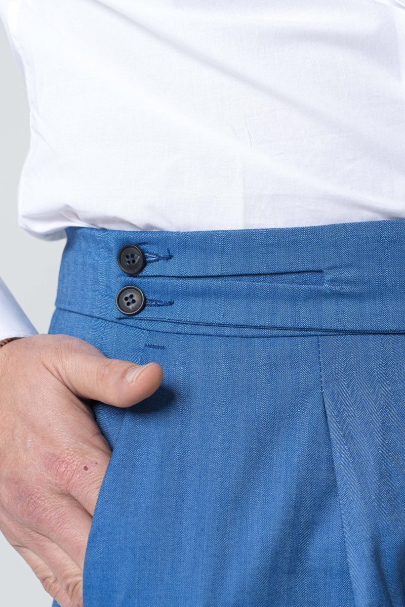 Pantalone Biforcato Solaro Azzurro Porto Cervo - immagine 4