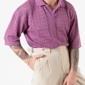 Polo Derby Mezza Manica Traforata Vinaccia