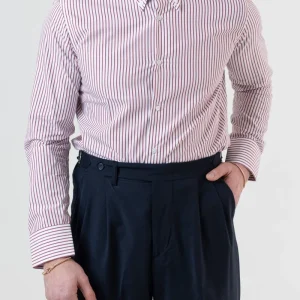 Camicia Riga Rossa con collo Button Down