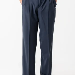 Pantalone Fondo Ampio con Passanti Blu Napoli