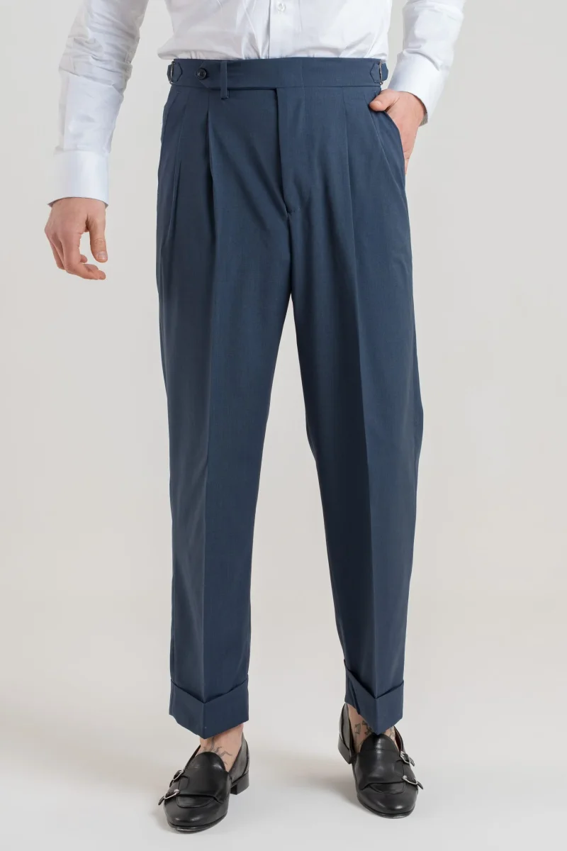 Pantalone Fondo Ampio e Fibbie Laterali Indaco St. Barth - immagine 2