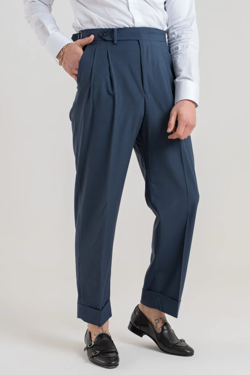 Pantalone Fondo Ampio e Fibbie Laterali Indaco St. Barth - immagine 4