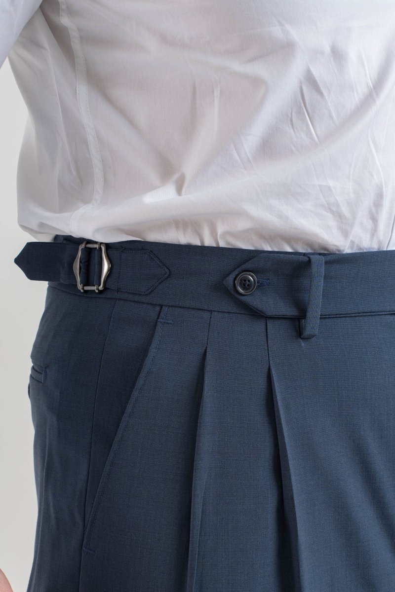 Pantalone Fondo Ampio e Fibbie Laterali Indaco St. Barth - immagine 6