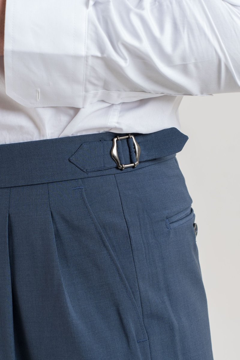 Pantalone Fondo Ampio e Fibbie Laterali Indaco St. Barth - immagine 7