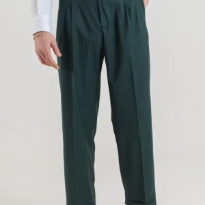 Pantalone Fondo Ampio con Passanti Verde Smeraldo Miami