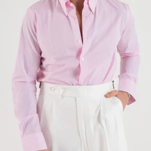 Camicia Riga Rosa collo Button Down
