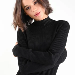 Maglia con Collo Alto e Trasparenze