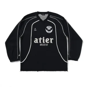 Maglia "Soccer" jacquard con ricami destroyed in 100% cotone